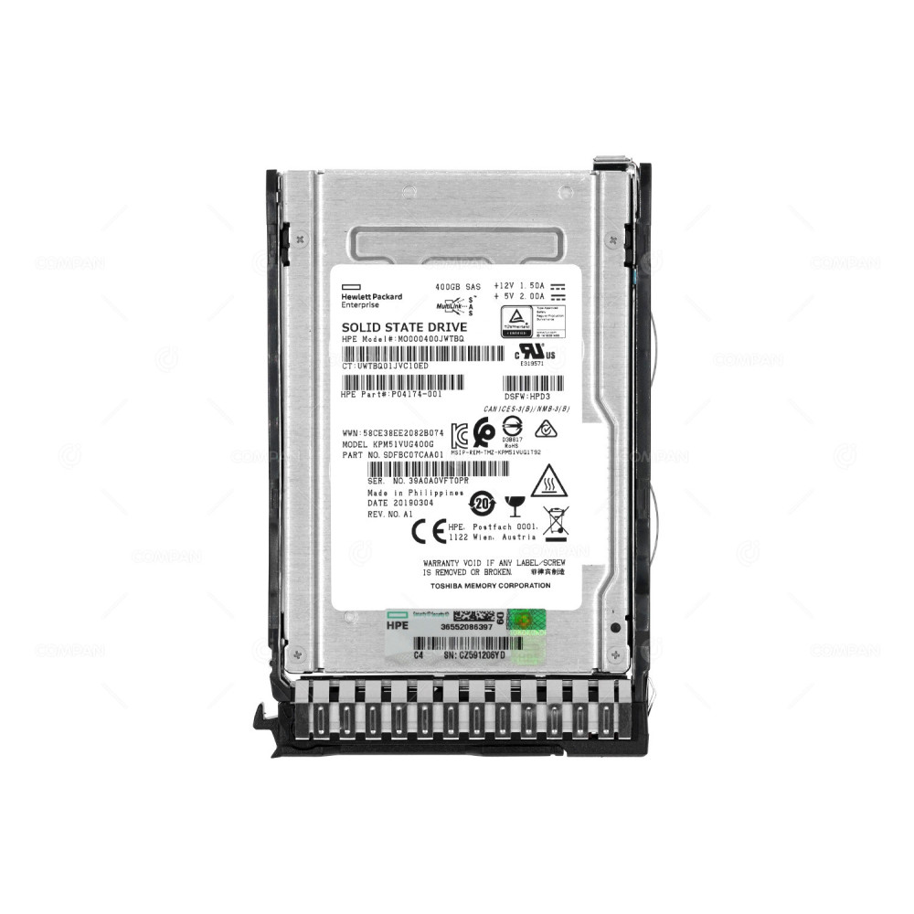 P06576 HP 400GB 12G DC SAS SSD 2.5 SFF FOR DL380 G8 G9 G10 P04525-B21, P04174-001, KPM51VUG400G